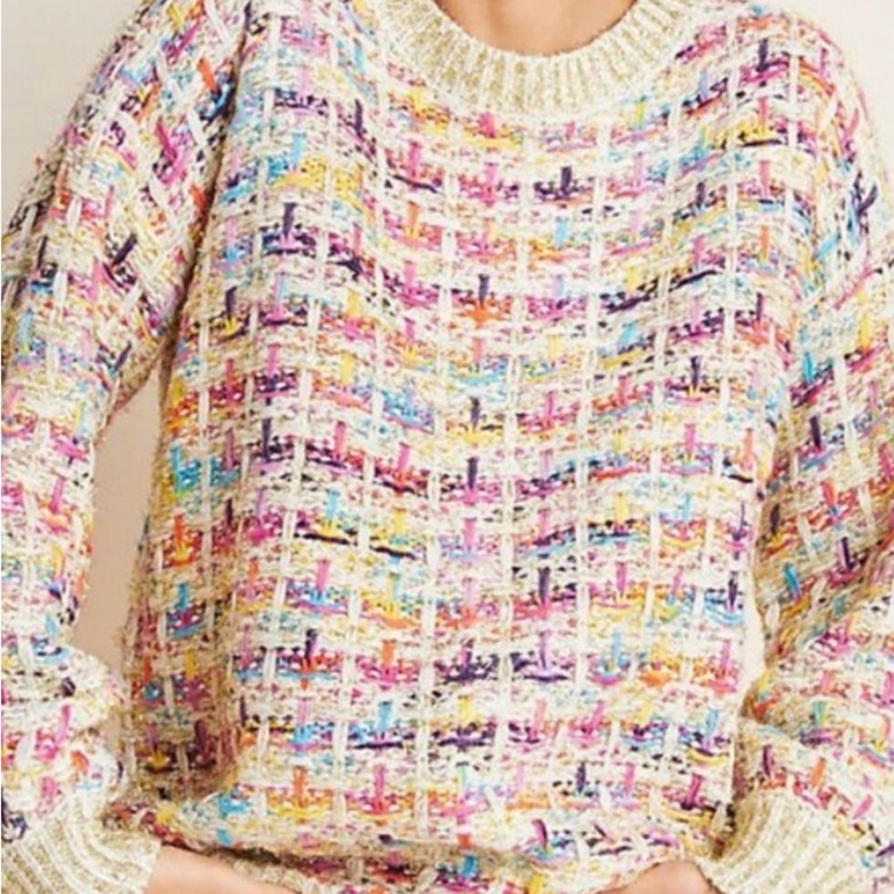 Stellah Colorful Knit Crew Neck Sweater